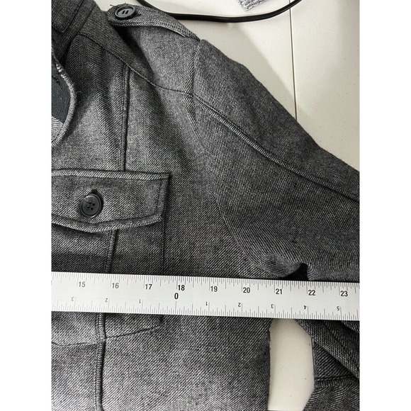 BKE Buckle Coat Men’s Large Wool Blend Grey Pockets Full Button‎ Up - Picture 11 of 12